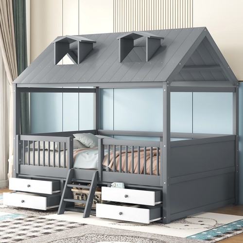 Full size wooden bed house - full,