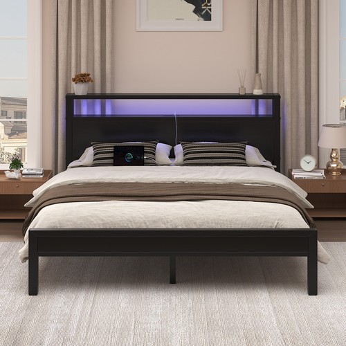 Led bed frame full - frame, full/queen/king