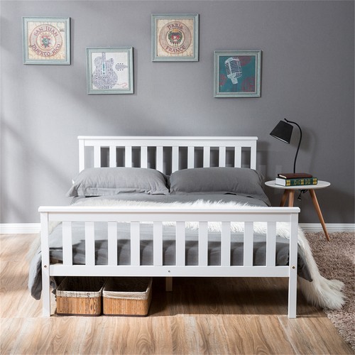Double bed 4ft6 solid pine - bed,