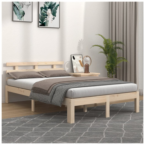 Bed frame solid - pine, natural