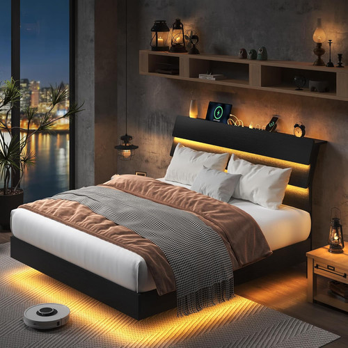Floating bed frame full - bed,
