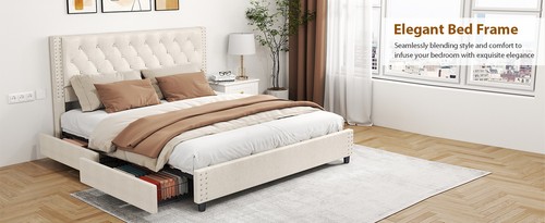 Wood platform bed frame with - platform,