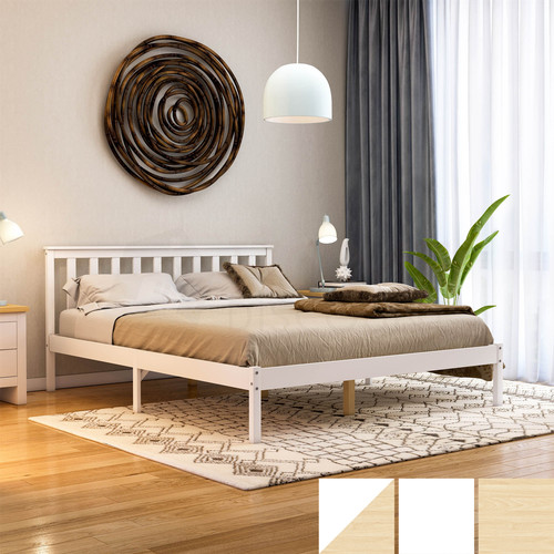 Wooden bed frame solid pine - bed,