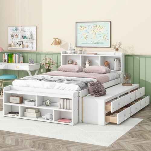 Wooden full size bed - size,