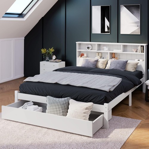 Double bed frame - bed, white