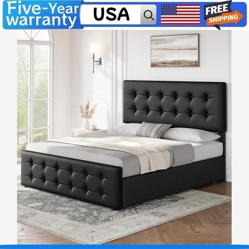 Full size bed frame with - bed,