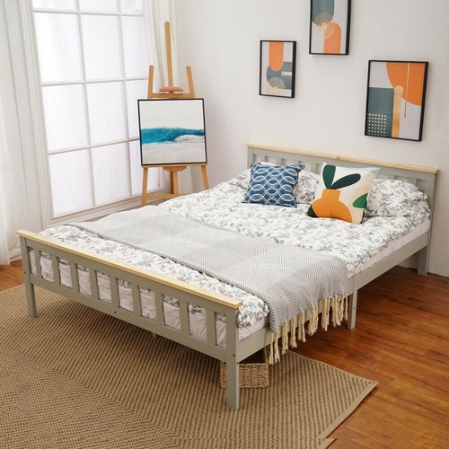 Solid wooden bed - bed, frame