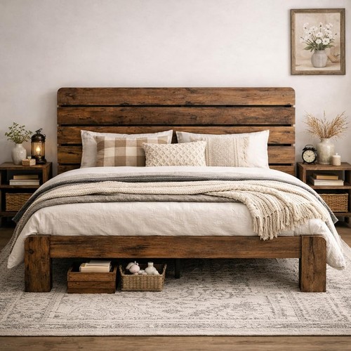 Wooden full size bed frame - full,
