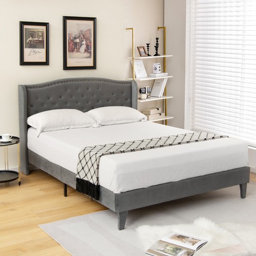 Full upholstered platform bed - upholstered,