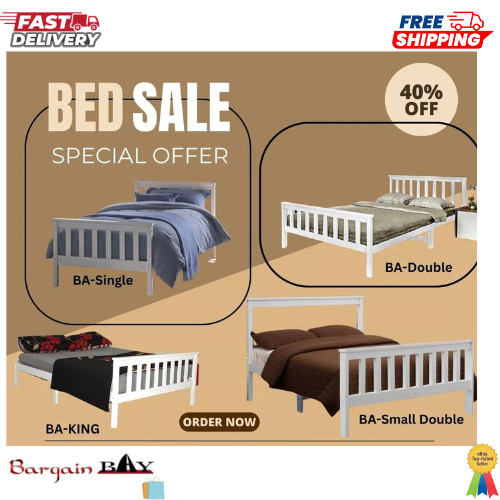 Solid 3ft 4ft wooden bed - 4ft,